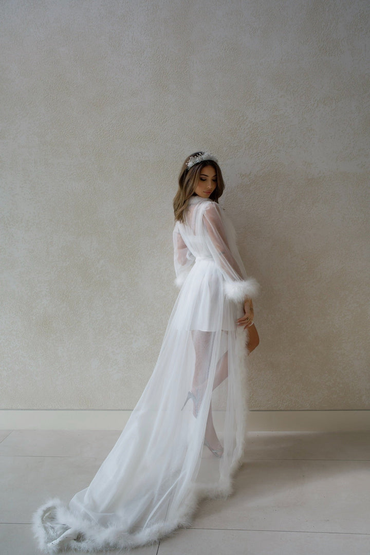 Rayhana Bridal Fur Tulle Robe
