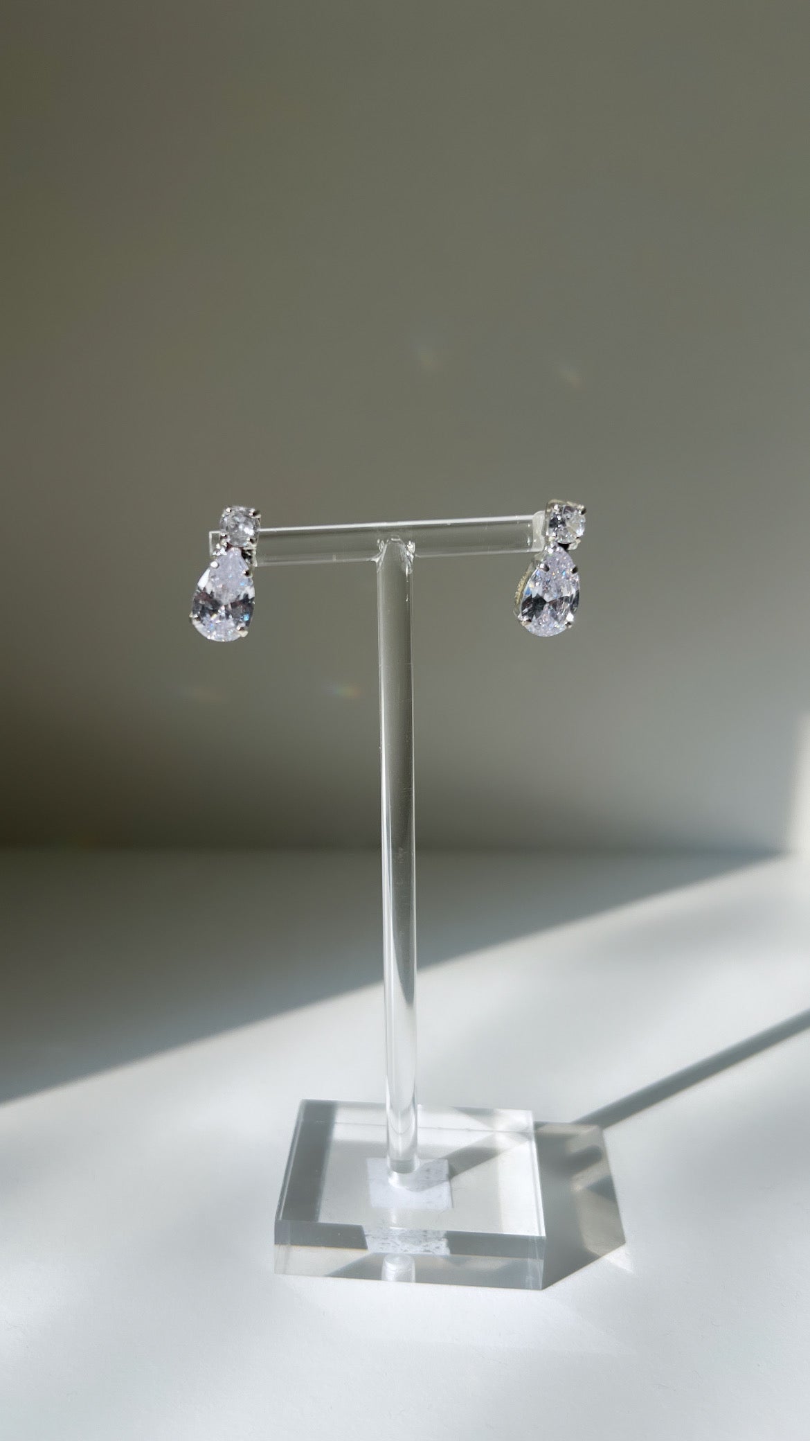 Elegant silver Charolette earrings with sparkling gemstones
