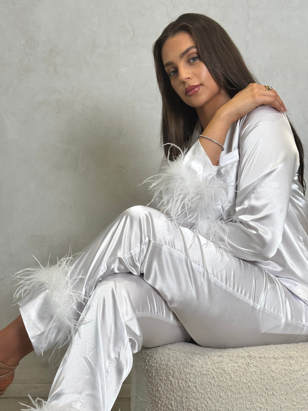 White Satin Pyjamas