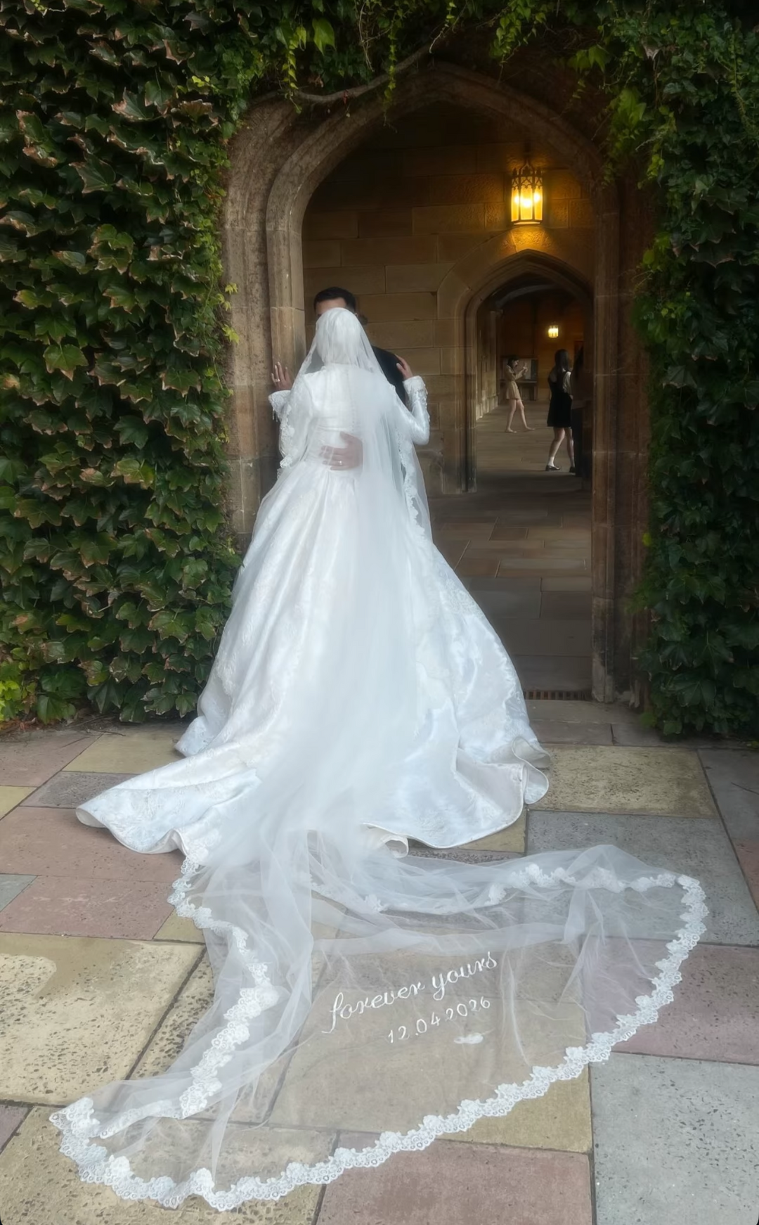 Aleena One Tier Mantilla Corded Lace Veil