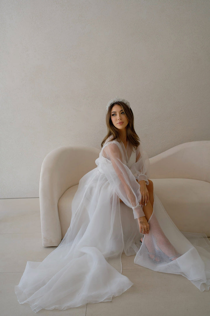 Milabrega Robe Mila Organza Bridal Robe | Shop for your Wedding Day – Bridal Favours