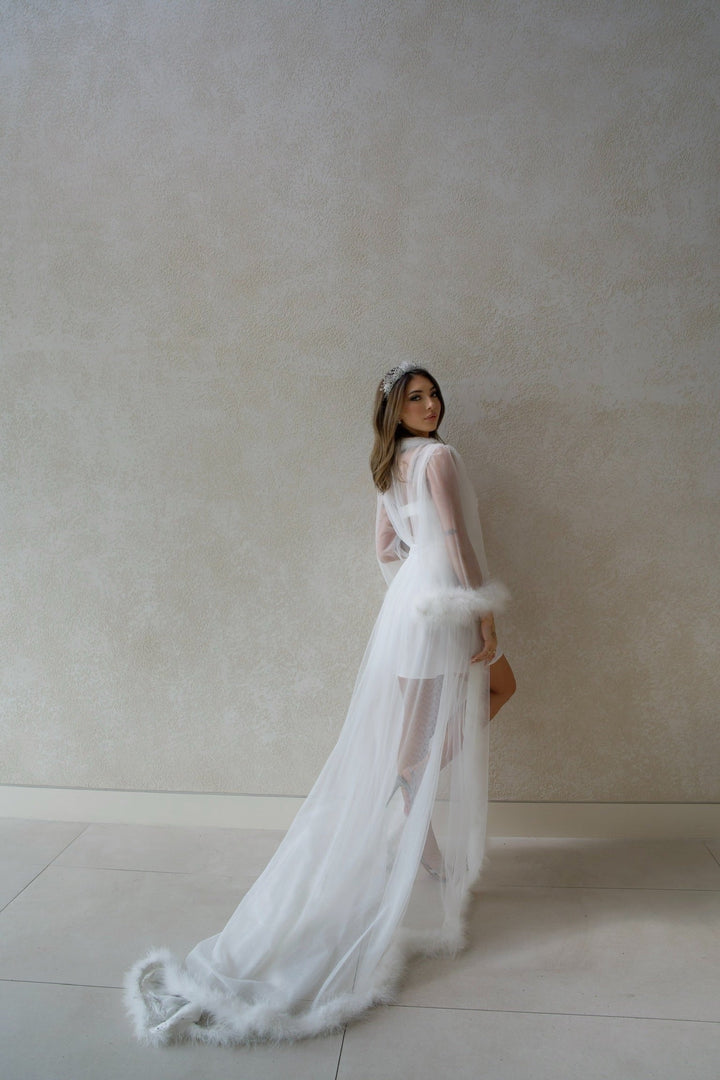 Rayhana Bridal Fur Tulle Robe