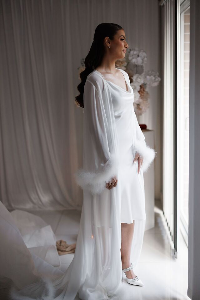 Keira Bridal Cowl Neck Midi Slip