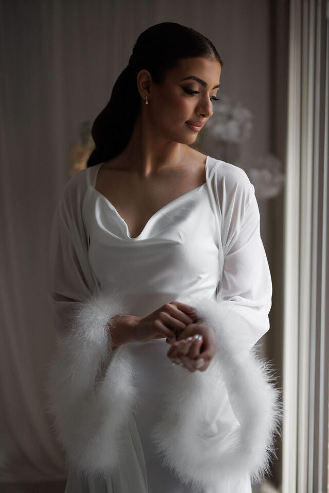 Keira Bridal Cowl Neck Midi Slip