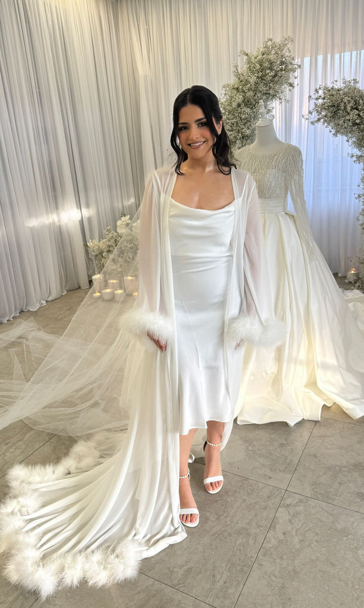 Keira Bridal Cowl Neck Midi Slip