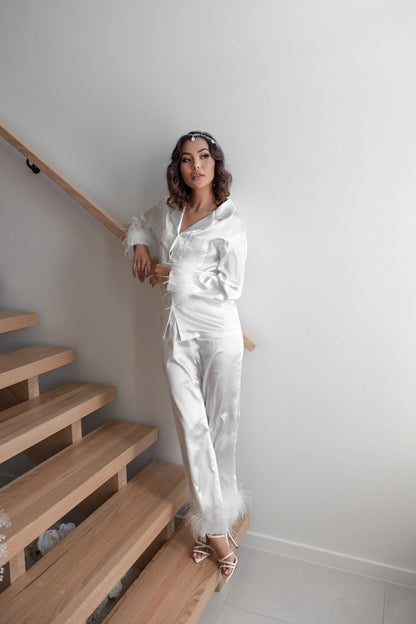 White Silk Pyjamas