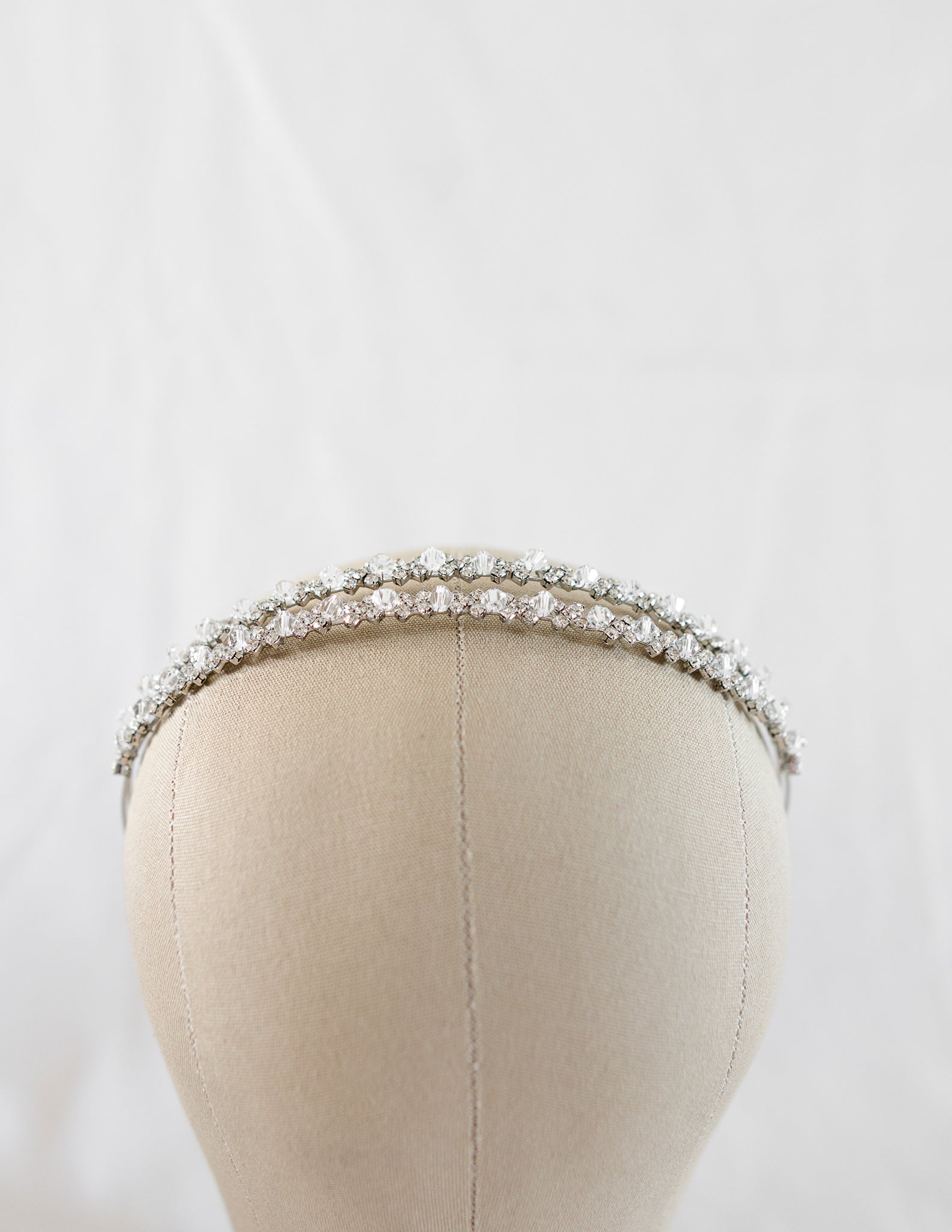 Stylish white headband with dazzling crystal beads